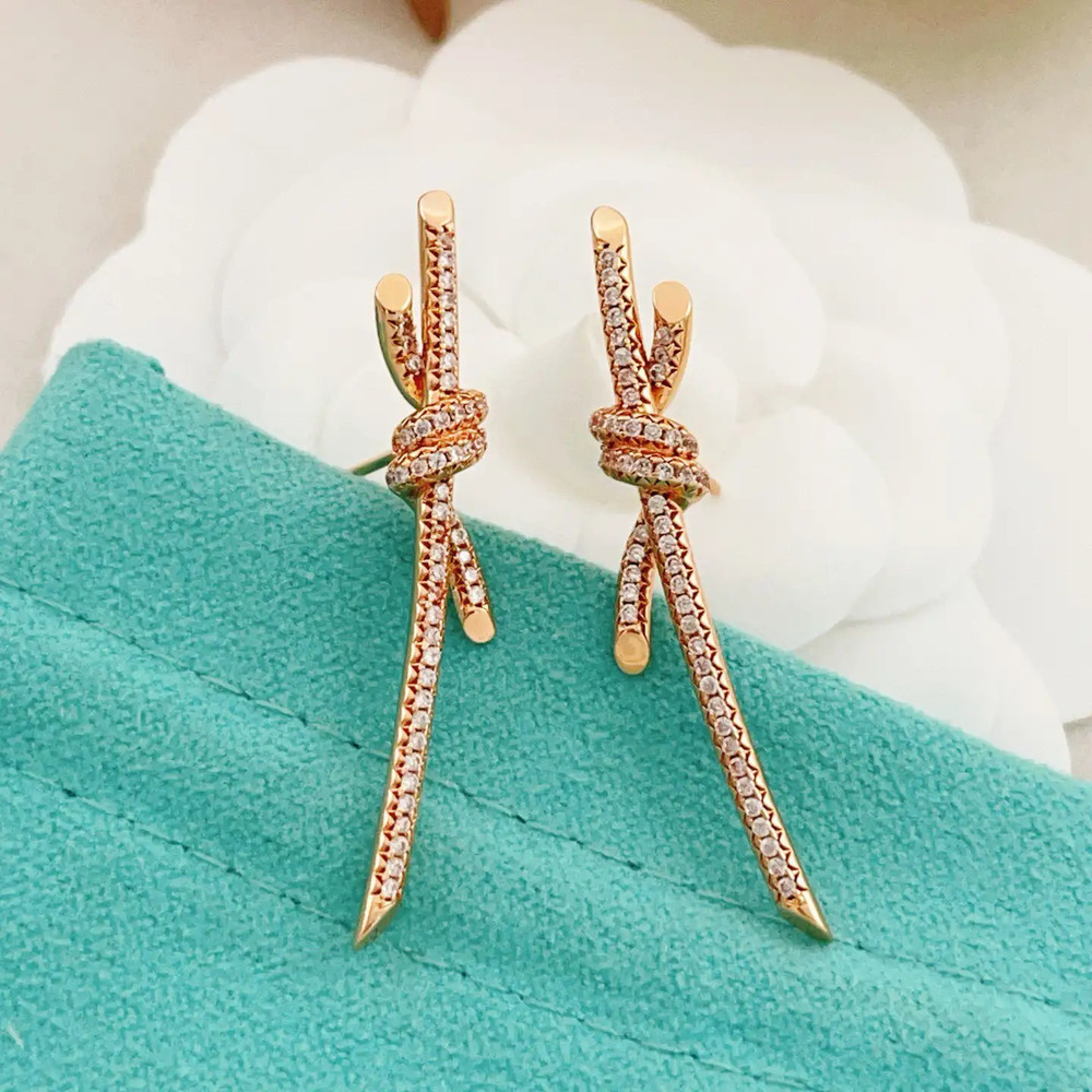 Tiffany & Co. Rose Gold Starry Sky Rope Earrings